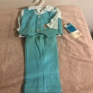Vintage Sears Perma Prest Boys Outfit Size Small 15 to 20lbs NWT